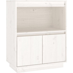 vidaXL - Dressoir - 60x34x75 - cm - massief - grenenhout - wit