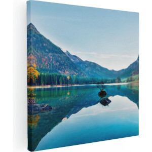 Artaza Canvas Schilderij Meer Met Herfstbomen - 80x80 - Groot - Foto Op Canvas - Canvas Print