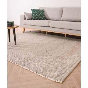 Wollen vloerkleed Lett - wit/beige 300x400 cm