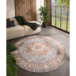 Rond Vintage buitenkleed - Valenca Fino lichtblauw 230 cm