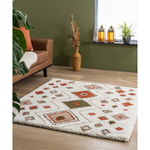 Bohemian vloerkleed vierkant - Artisan wit/multi 200x200