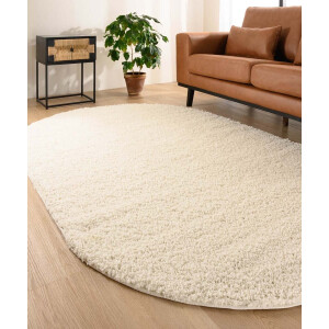 Vloerkleed ovaal hoogpolig - Shaggy Trend ivoor 300x400 cm