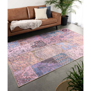 Patchwork vloerkleed - Fade Dreamer paars 140x200 cm