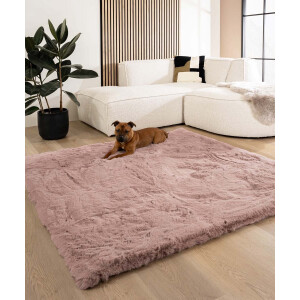 Fluffy vloerkleed vierkant - Comfy Deluxe roze 100x100
