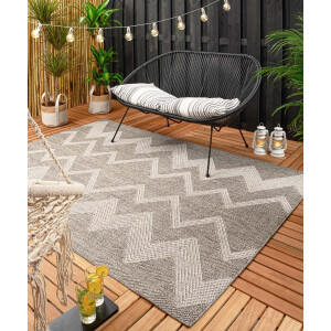 Buitenkleed zig zag Sunny - zilver 140x200 cm