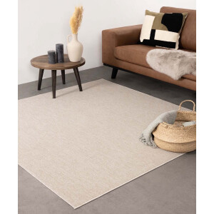 Laagpolig vloerkleed vierkant - Lush crème 300x300