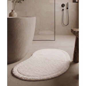 Badmat organische vorm - Lunja Pebble ivoor 60x90 cm