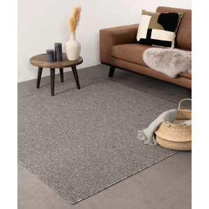 Laagpolig vloerkleed vierkant - Lush grijs 140x140 cm