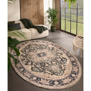 Buitenkleed ovaal Vintage - Valenca Fino beige/groen 120x160 cm