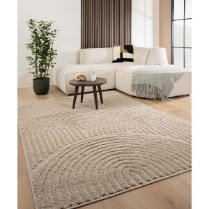 Scandinavisch vloerkleed - Arc Curve beige 240x340 cm