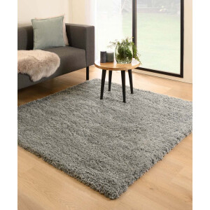 Vierkant hoogpolig vloerkleed - Cozy Shaggy - grijs 160x160 cm