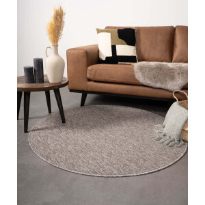 Rond vloerkleed Lush - taupe/lichtgrijs 240 cm
