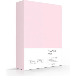 Romanette - Flanel - Laken - Tweepersoons - 200x260 cm - Roze