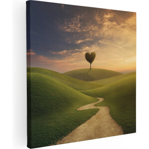Artaza Canvas Schilderij Bomenhart in de Natuur - 70x70 - Foto Op Canvas - Canvas Print