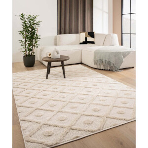 Scandinavisch vloerkleed - Arc Diamond crème 80x150 cm