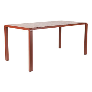 Zuiver Outdoor Eettafel 'Vondel' Aluminium, 214 x 97cm, kleur Rood