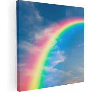 Artaza Canvas Schilderij Regenboog - 90x90 - Groot - Foto Op Canvas - Canvas Print