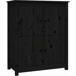 vidaXL - Dressoir - 83x41,5x100 - cm - massief - grenenhout - zwart