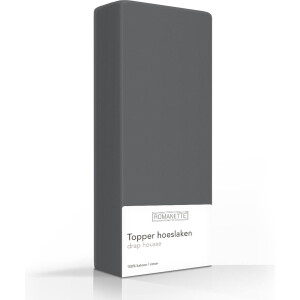 Romanette topper hoeslaken - Kiezel - Lits-jumeaux (180x220 cm)