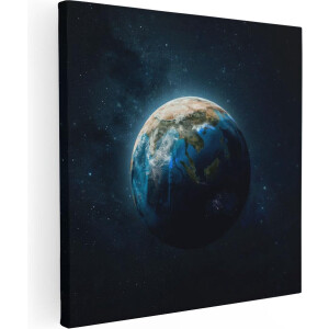 Artaza Canvas Schilderij De Aarde Vanuit De Ruimte - 50x50 - Foto Op Canvas - Canvas Print
