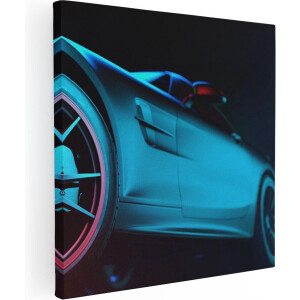 Artaza Canvas Schilderij Moderne Sportwagen Auto  - 90x90 - Groot - Foto Op Canvas - Canvas Print