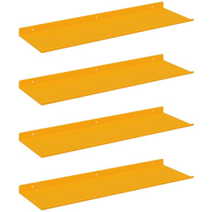 vidaXL - Wandplank - met - plank - 4 - pcs - Mosterdgeel - 60 - x - 18 - x - 2,5 - cm