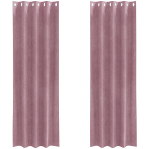 vidaXL - Blackout - Gordijnen - met - Oogjes - 2 - stuks - Donkerroze - Velvet