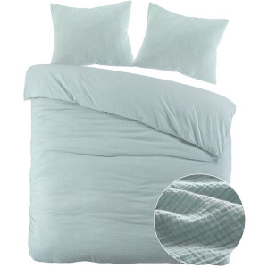 Papillon Dekbedovertrek Mousseline Groen - 200x200/220 cm - 100% Percale Katoen - Hoogwaardige kwaliteit