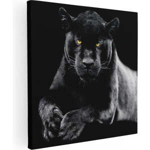 Artaza Canvas Schilderij Zwarte Panter - 70x70 - Foto Op Canvas - Canvas Print