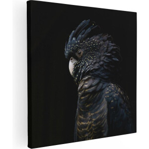 Artaza Canvas Schilderij Zwarte Kaketoe - 50x50 - Foto Op Canvas - Canvas Print