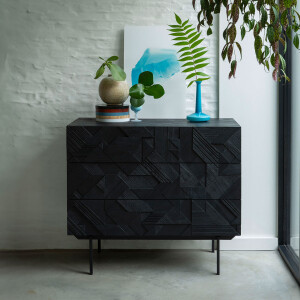 Ethnicraft Ladekast 'Graphic' Gevernist Teakhout, 100cm