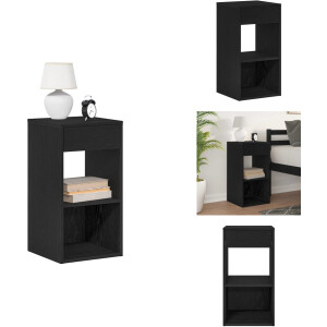 vidaXL Nachtkastje - Nachtkastjes - Bijzettafel - Wandkastje - Nachtkastje met lade 35x34x66,5 cm zwart eikenkleurig