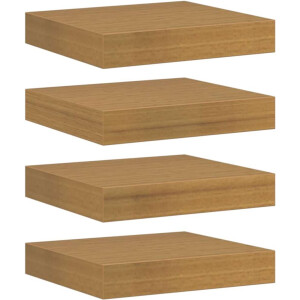 vidaXL - Wandplank - met - opslag - 4 - pcs - Beige - 23 - x - 23,5 - x - 4 - cm - Bewerkt - hout