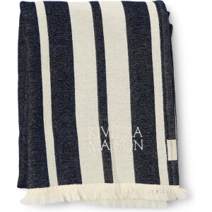 Riviera Maison Plaid rechthoek Blauw - Jeron Decoratie deken 180x130, Bankdeken - Katoen, Viscose