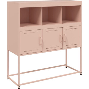 vidaXL - Dressoir - 100,5x39x107 - cm - staal - roze