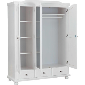 Interlink - Kledingkast 3 deuren Kappl wit gebeitst