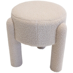 Giga Meubel Poef Yara - Bouclé - Taupe - 44x44x42cm