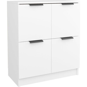 vidaXL - Dressoir - 60x30x70 - cm - bewerkt - hout - wit