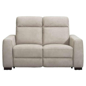 Leen Bakker - Bank James 2-zits - Lederlook - Zilver - Polyester/Lederlook - Grijs - 160x100x95 Cm