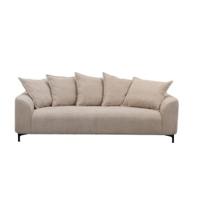 Leen Bakker - Bank Elsa 3-zits - Stof - Beige - 99x228x84 Cm