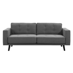 Leen Bakker - Bank Charly 3-zits - Stof - Grijs - 90x208x87 Cm