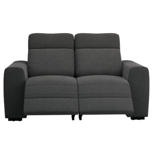 Leen Bakker - Bank James Elektrisch Verstelbaar 2-zits - Supple - Antraciet - Stof - Grijs - 95x160x100 Cm