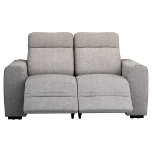 Leen Bakker - Bank James Elektrisch Verstelbaar 2-zits - Belfast - Stof - Grijs - 95x160x100 Cm