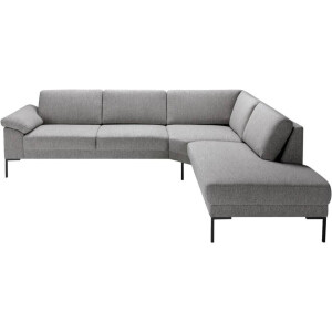 Leen Bakker - Hoekbank Tom Rechts - Monza - Stof - Grijs - 237x279x84 Cm