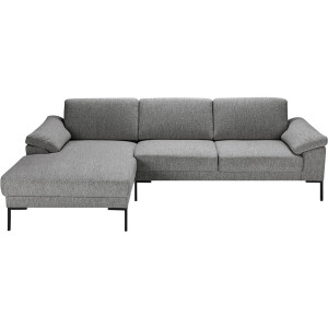 Leen Bakker - Bank Tom Met Chaise Longue Links - Monza - Stof - Grijs - 162x261x84 Cm