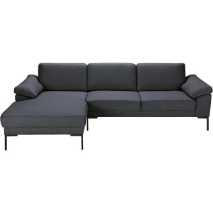 Leen Bakker - Bank Tom Met Chaise Longue Links - Basel - Antraciet - Stof - Grijs - 162x261x84 Cm