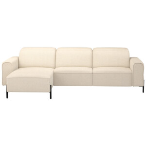 20% korting - Leen Bakker - Hoekbank Dave Links - Stof - Crème - 172x275x79 Cm