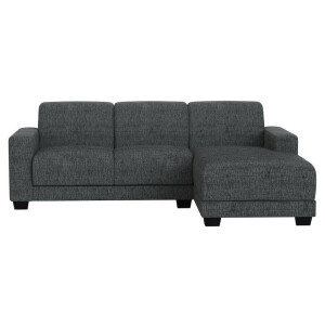 20% korting - Leen Bakker - Bank Aberdeen Met Chaise Longue Rechts - Kansas - Stof - Grijs - 158x238x84 Cm