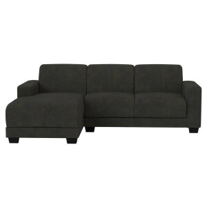 20% korting - Leen Bakker - Bank Aberdeen Met Chaise Longue Links - Preston - Antraciet - Stof - Grijs - 158x238x84 Cm