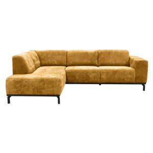 Leen Bakker - Hoekbank Lola Links - Oker - Stof - Geel - 191x259x78 Cm